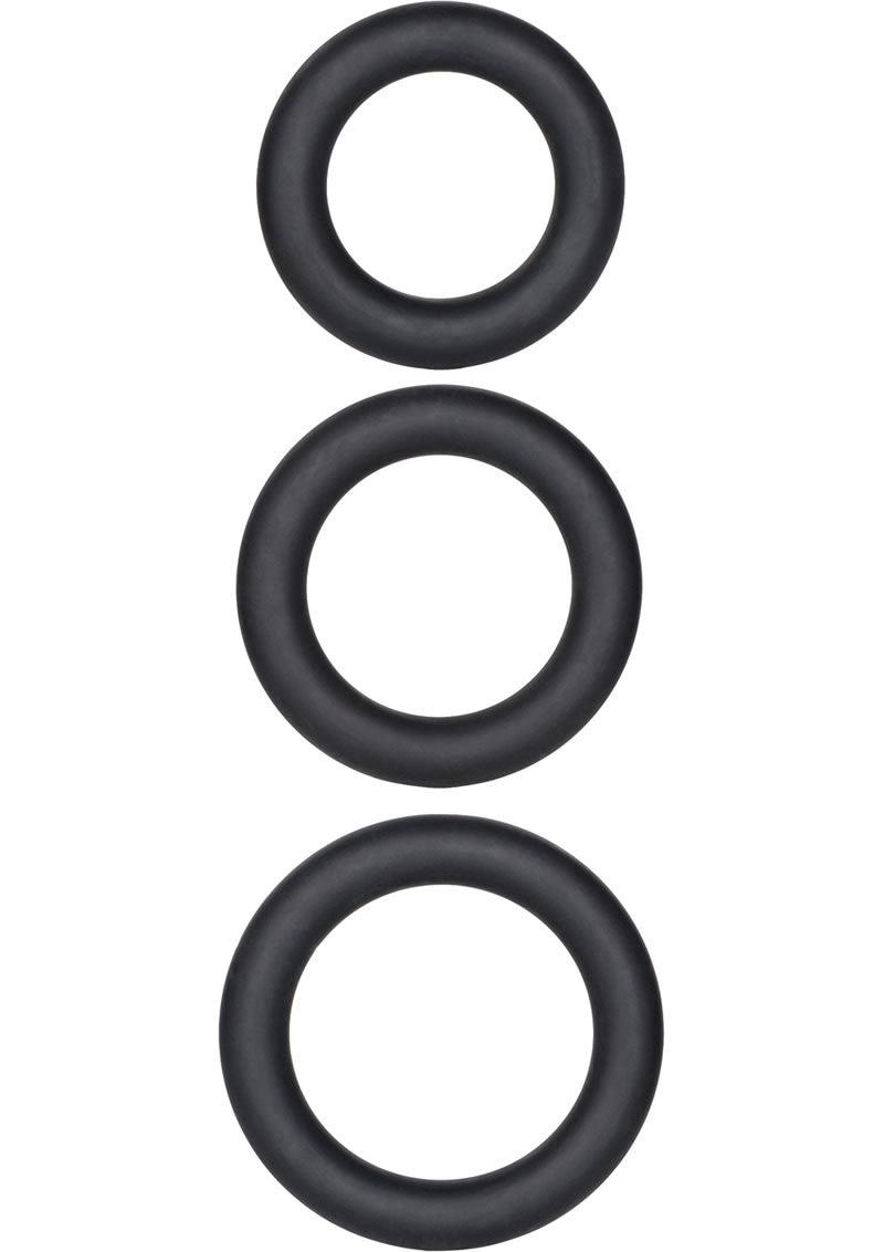 Dr. Joel Kaplan Silicone Support Rings Cock Ring (3 Piece Set) - Black