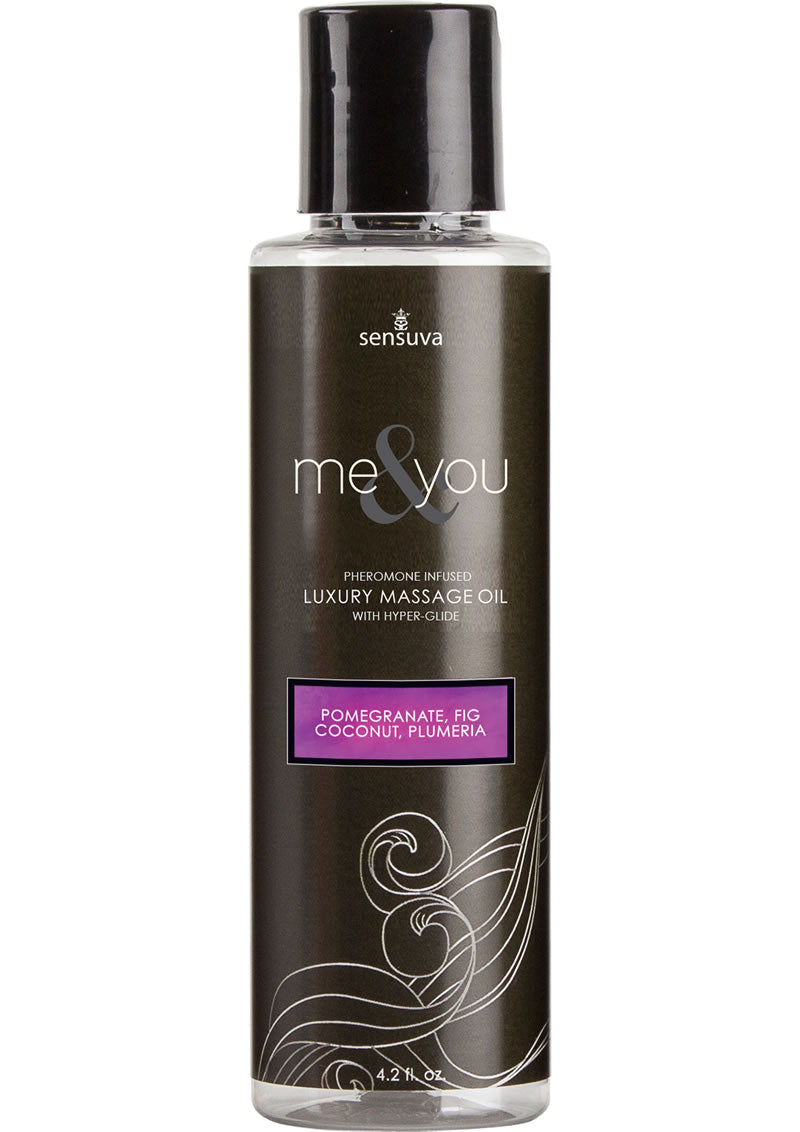 Me and You Pheromone Infused Luxury Massage Oil Pomegranate Fig Coconut Plumeria 4.2oz