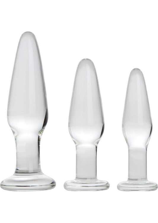 Prisms Dosha 3 Piece Glass Plug Kit - Clear