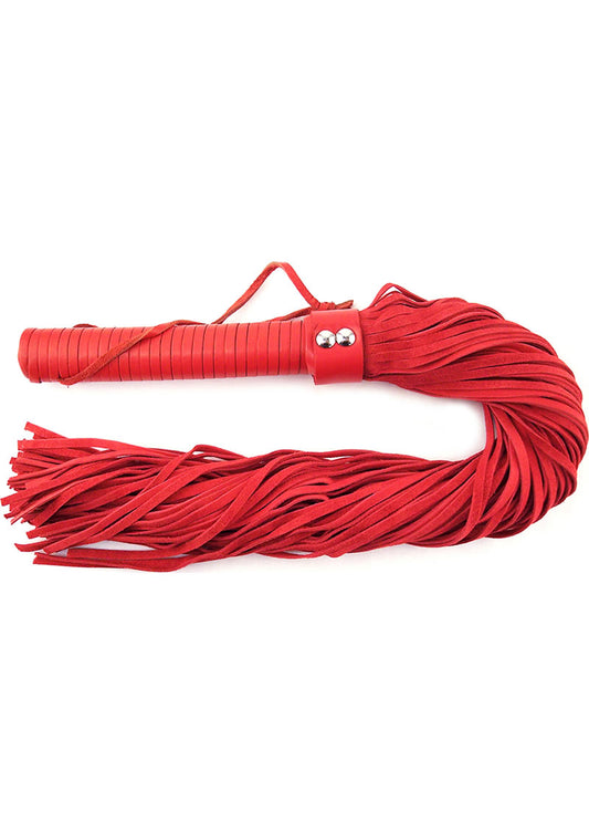 Rouge Suede Flogger with Leather Handle - Red