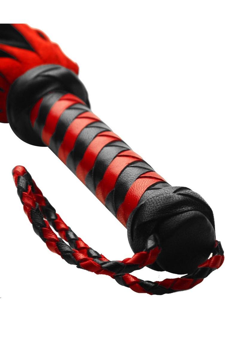 Strict Leather Short Suede Flogger - Black/Red