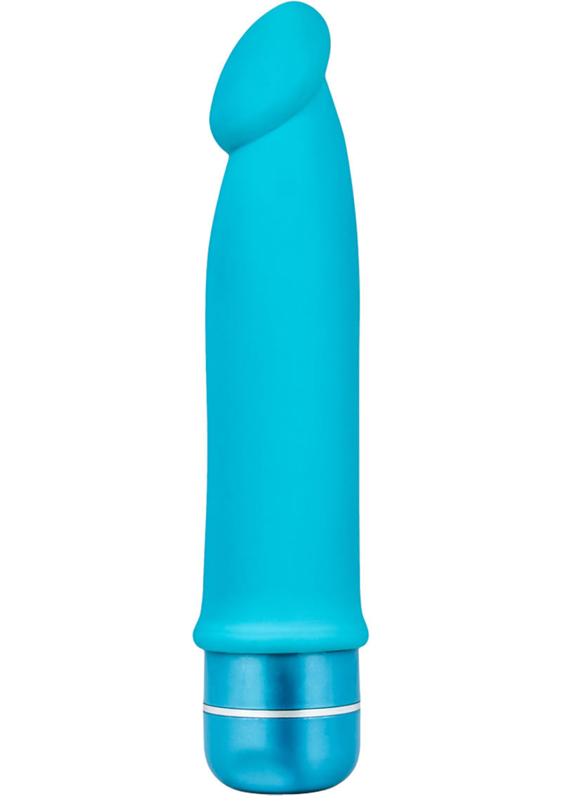 Luxe Purity Vibrating Silicone Dildo 7.5in - Blue