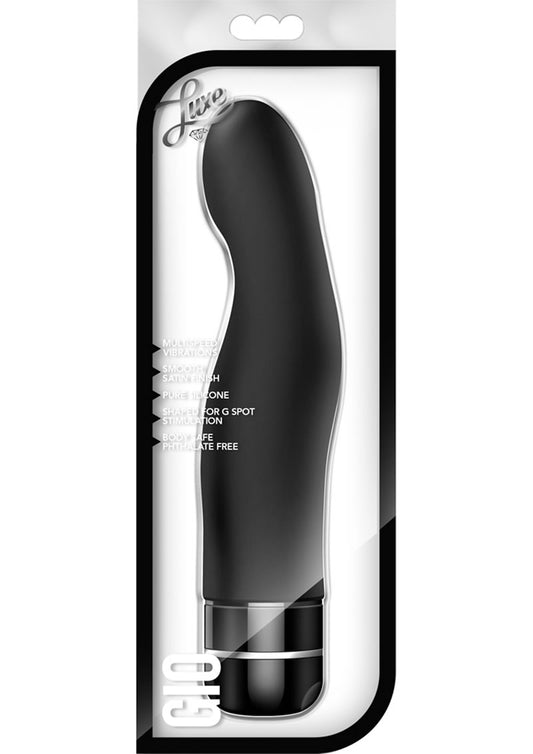 Luxe Gio Vibrating Silicone Vibrator - Black