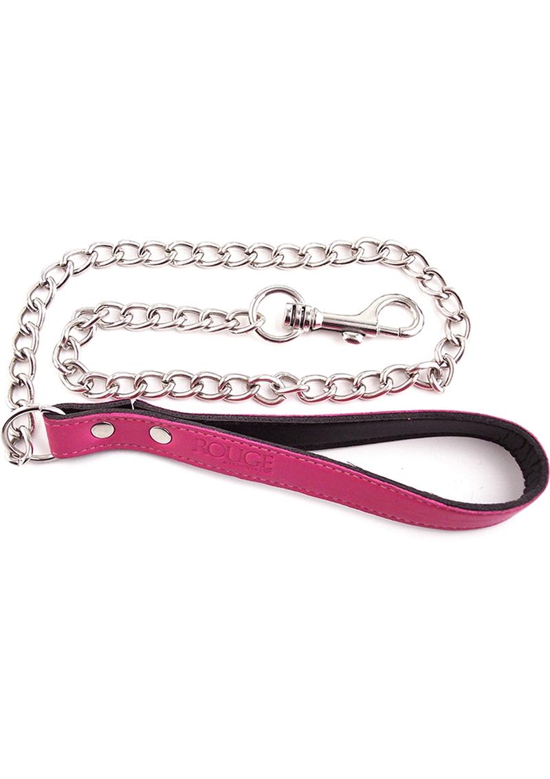 Rouge Leather Lead Chain - Pink