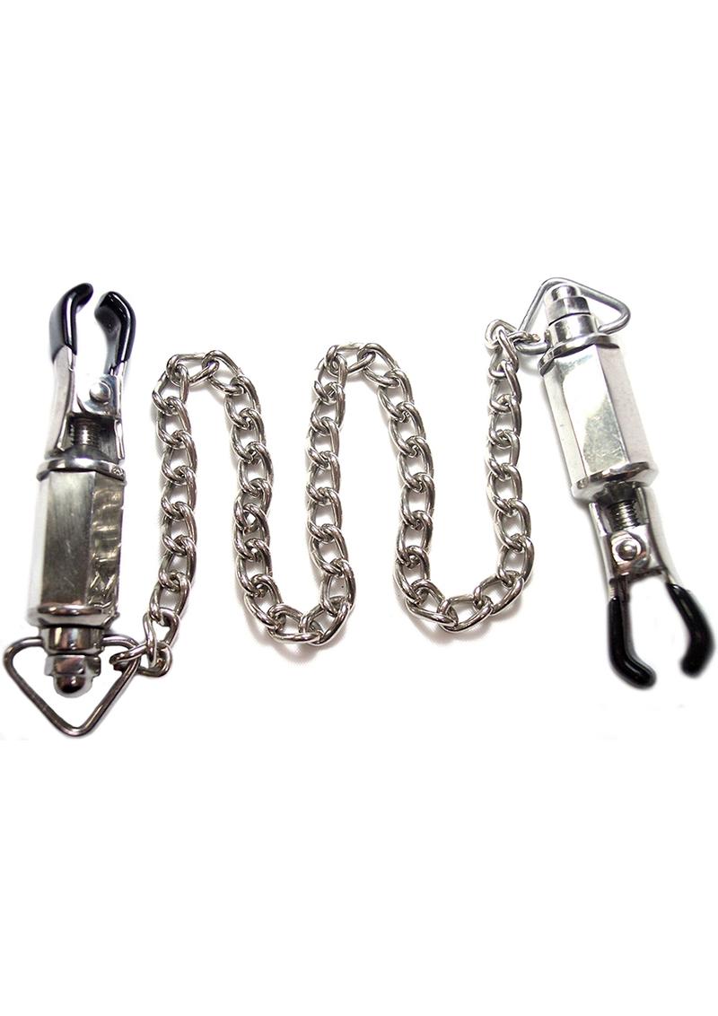 Rouge Weighted Adjustable Stainless Steel Nipple Clamps - Silver