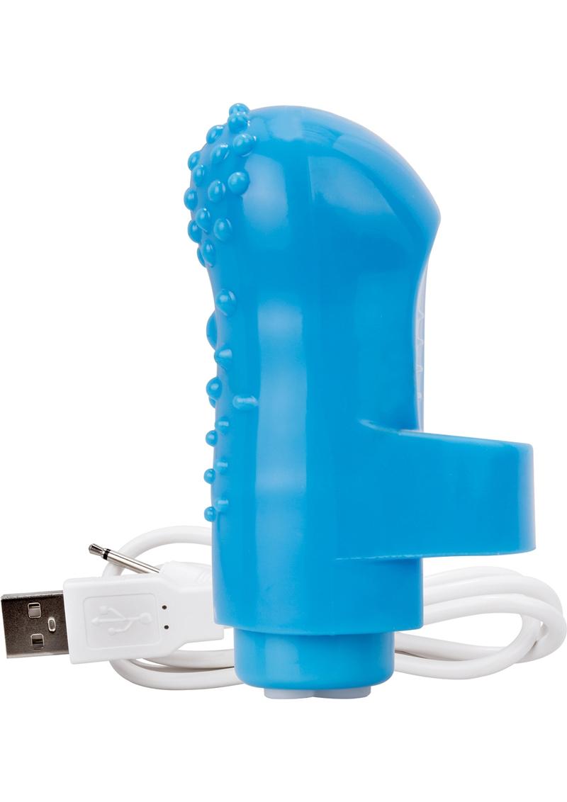 Charged Fing O Rechargeable Finger Vibrator - Blue