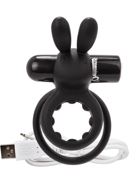 Charged Ohare Rechargeable Silicone Rabbit Cock Ring - Black