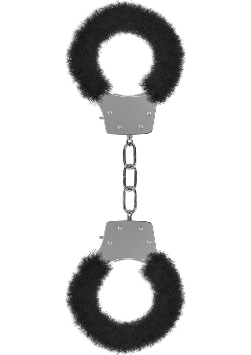 Ouch! Pleasure Furry Handcuffs - Black