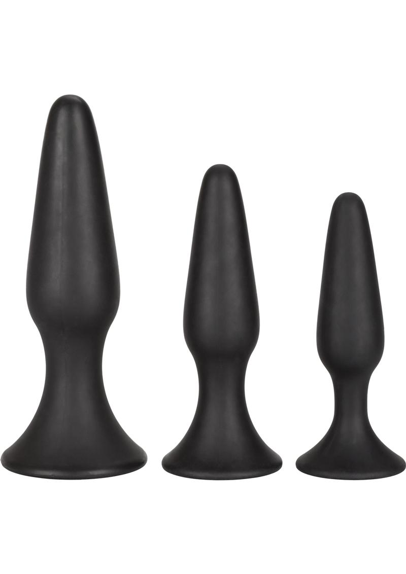 Silicone Anal Trainer Kit Black 3 Sizes