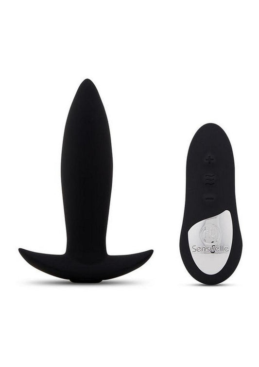 Nu Sensuelle Mini-Plug Rechargeable Silicone Vibrating Plug with Remote Control - Black