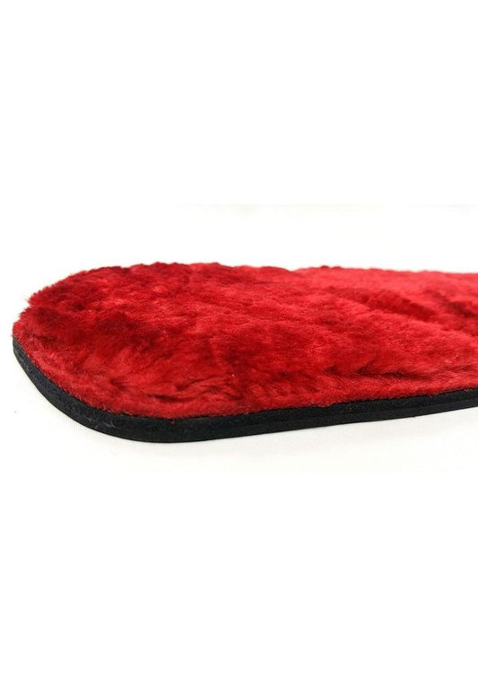 Rouge Leather Paddle with Faux Fur - Black and Red