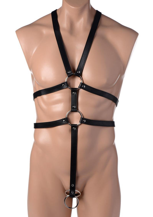 Strict Male Body Harness - Black