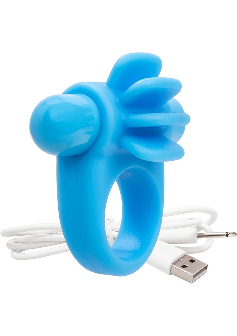 Charged Skooch Rechargeable Vibrating Silicone Cock Ring - Blue