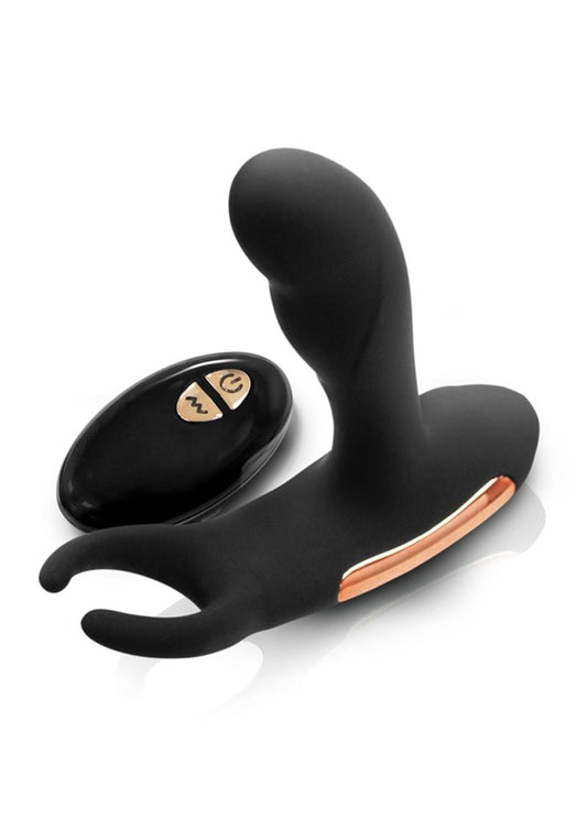 Renegade Sphinx Rechargeable Silicone Warming Prostate Massager with Remote Control - Black