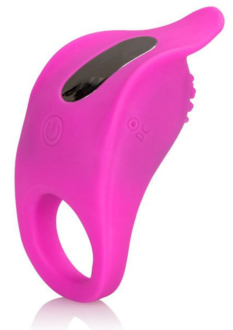 Silicone Rechargeable Teasing Enhancer Cock Ring - Pink