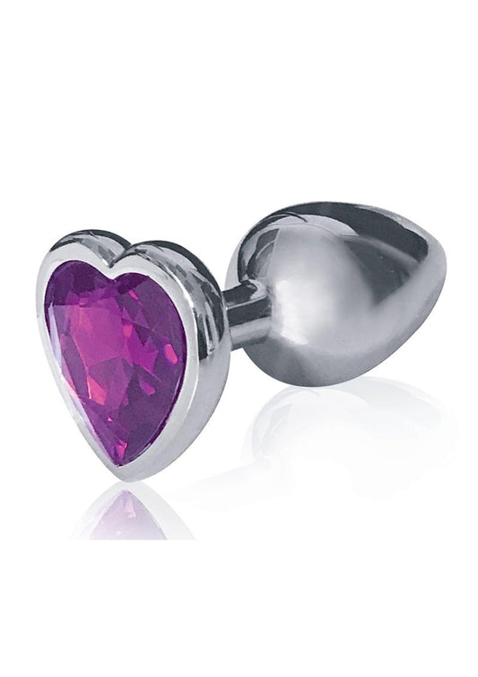 The 9's - The Silver Starter Bejeweled Heart Stainless Steel Plug - Violet