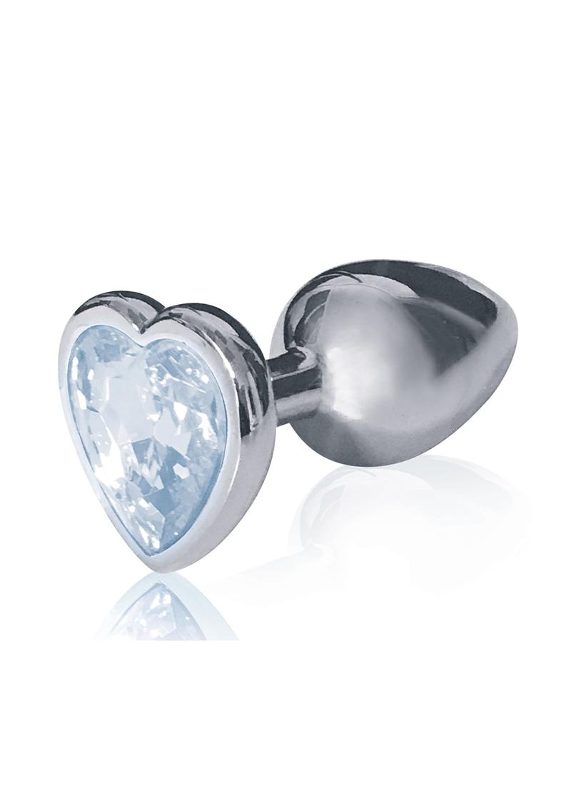 The 9's - The Silver Starter Bejeweled Heart Stainless Steel Plug - Diamond