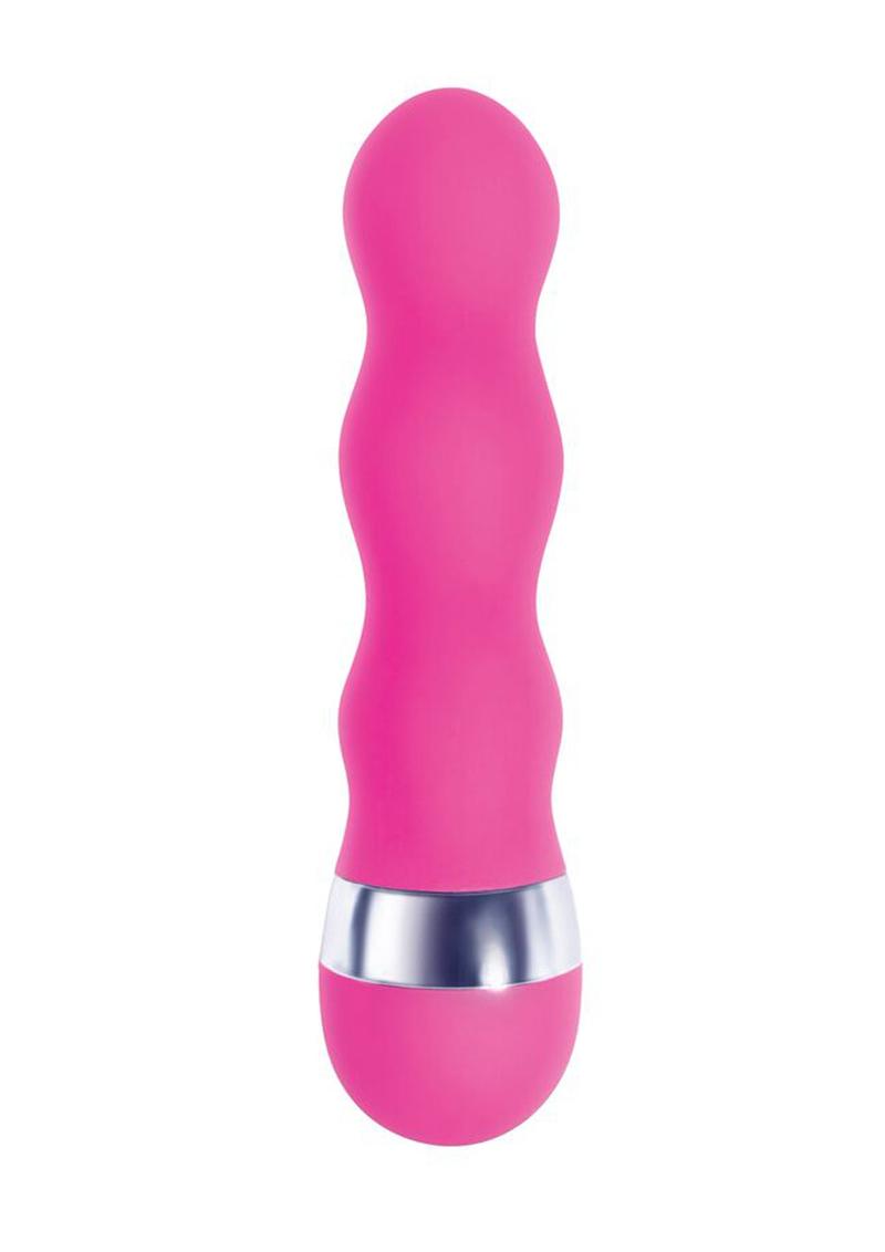 The 9's - Pinkies, Curvy Silicone Mini Vibrator 4.5in - Pink