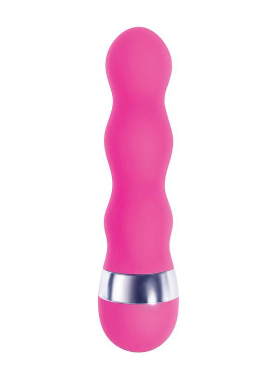 The 9's - Pinkies, Curvy Silicone Mini Vibrator 4.5in - Pink