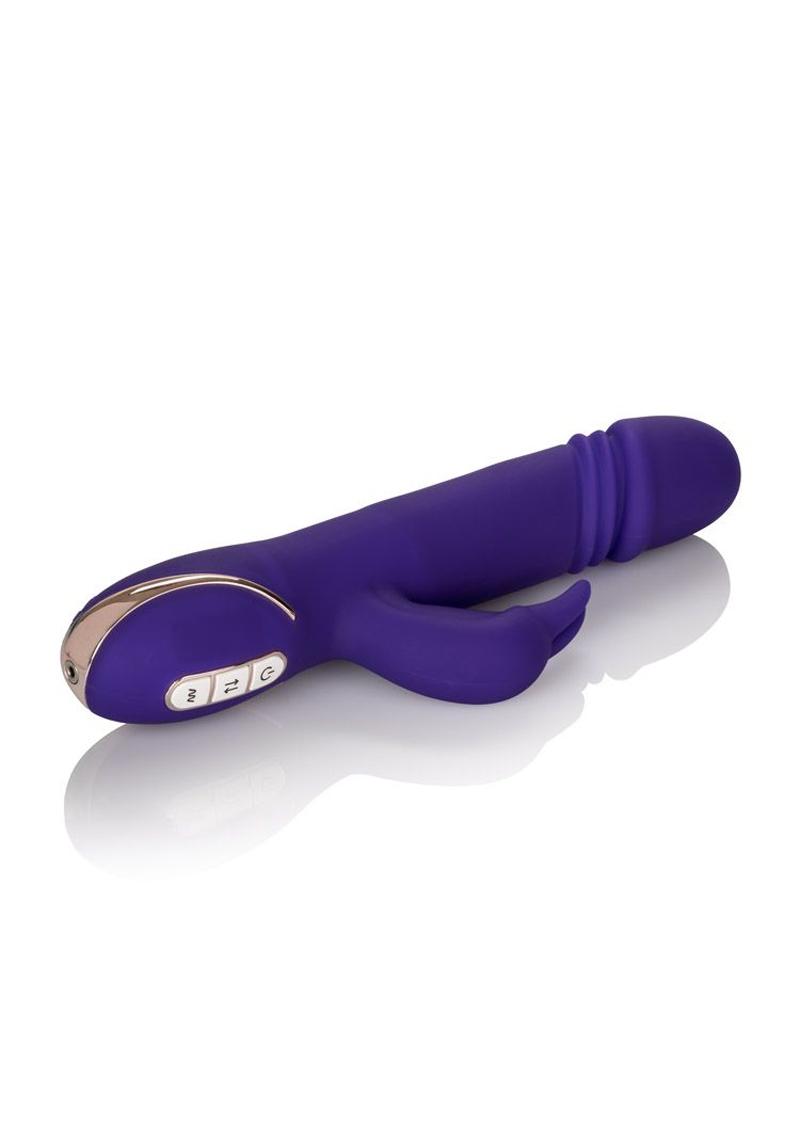 Jack Rabbit Signature Silicone Thrusting Rabbit Rechargeable Vibrator - Purple