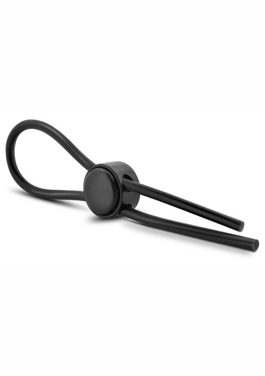 Stay Hard Silicone Loop Cock Ring Adjustable Cock Tie - Black