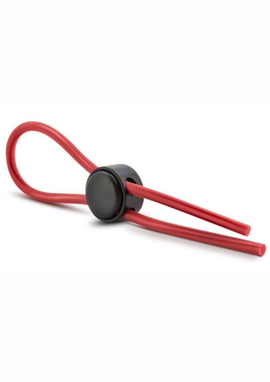 Stay Hard Silicone Loop Cock Ring Adjustable Cock Tie - Red