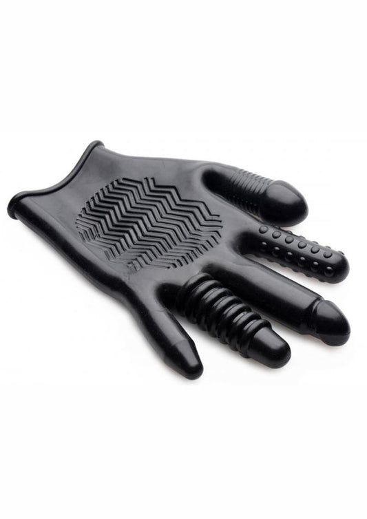 Master Series Pleasure Poker Textured Glove - Black