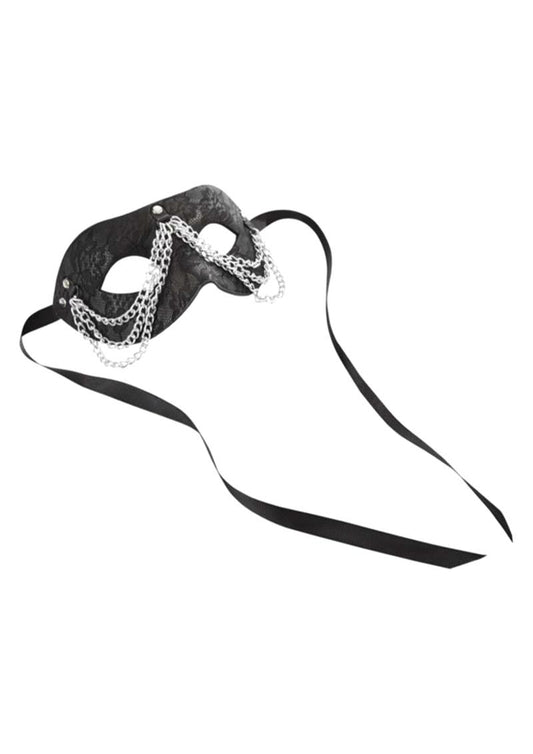 Sincerely Chained Lace Mask - Black