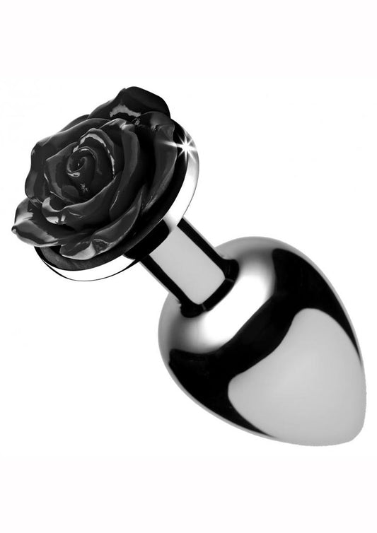 Booty Sparks Rose Butt Plug- Large - Black