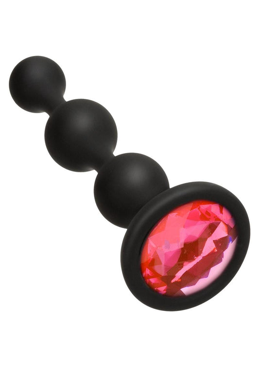 Booty Bling Jeweled Silicone Anal Plug - Pink