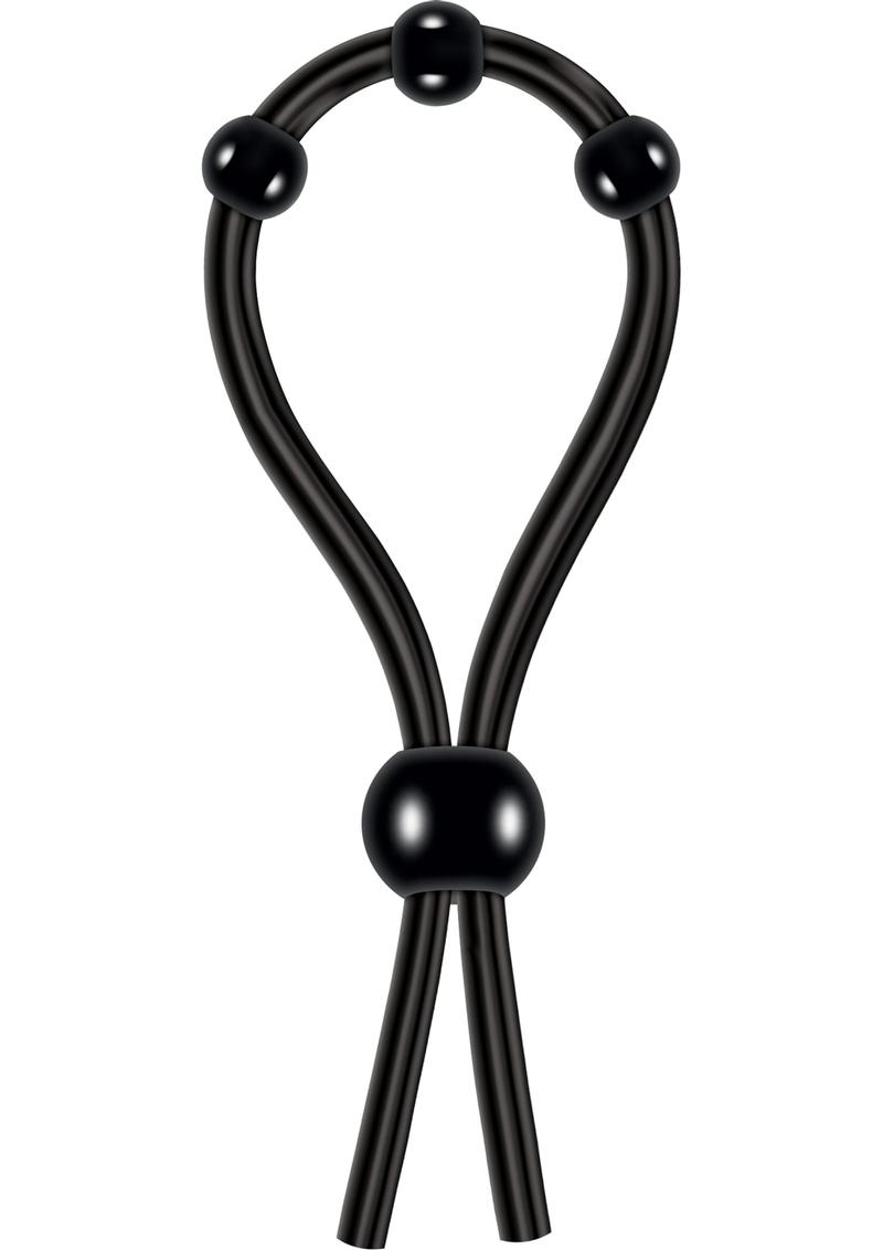 Zero Tolerance Ultimate Silicone Cock Tie with Adjustable Pleasure Beads - Black