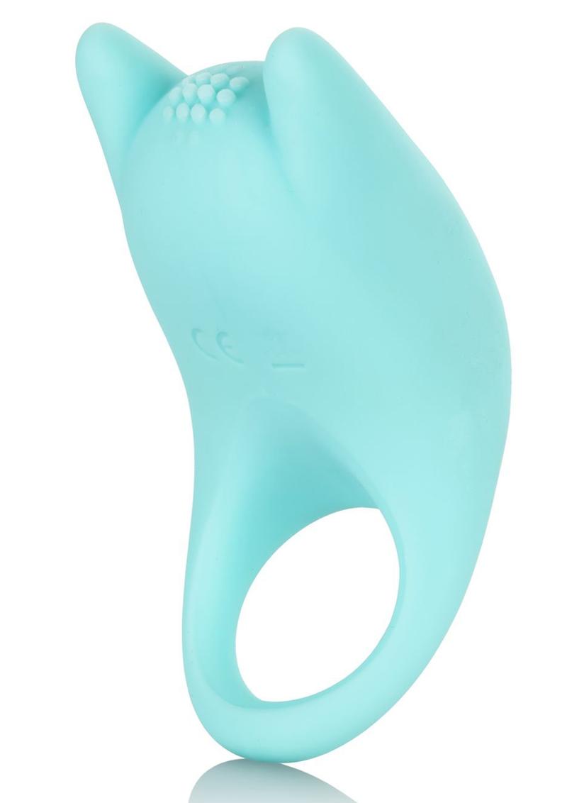 Silicone USB Rechargeable Dual Exciter Enhancer Ring Waterproof Teal