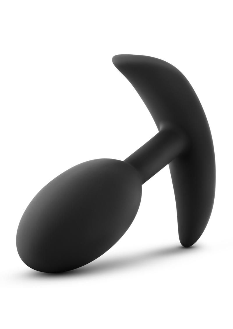 Luxe Wearable Vibra Slim Plug Silicone Butt Plug - Medium - Black