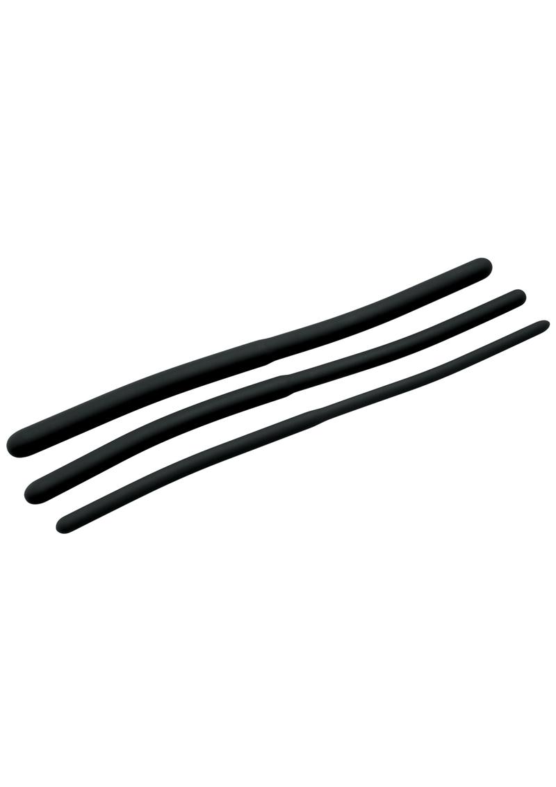 Mistress By Isabella Sinclaire Silicone Urethral Sound 3 piece Trainer Set - Black