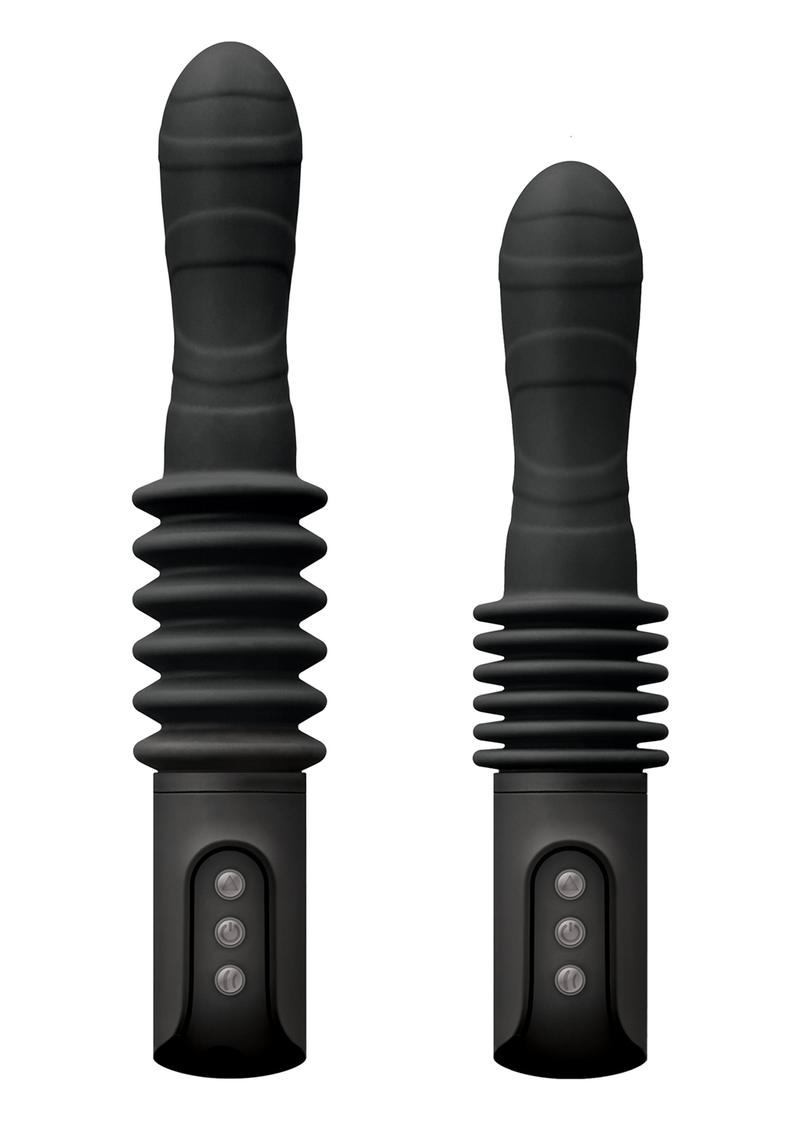 Renegade Rechargeable Deep Stroker Silicone Thrusting Vibrating Anal Wand - Black