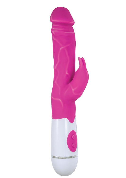 Energize Her Bunny Rabbit Massager Dual Motors Silicone Rabbit Vibrator - Pink