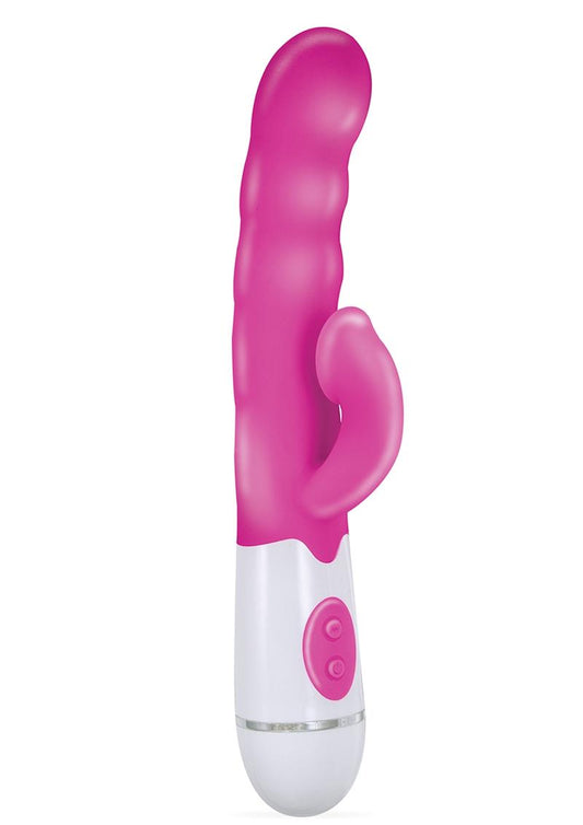 Energize Her Tickler Rabbit Massager Dual Motors Silicone Rabbit Vibrator - Pink