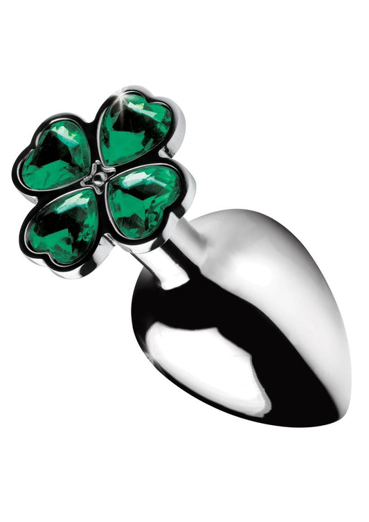 Booty Sparks Lucky Clover Gem Large Anal Plug - Green