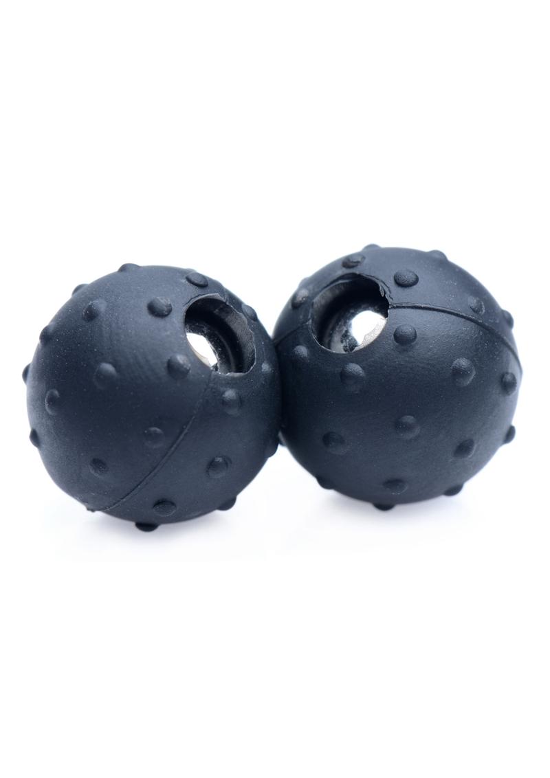 Master Series Dragon's Orbs Nubbed Silicone Magnetic Balls - Black