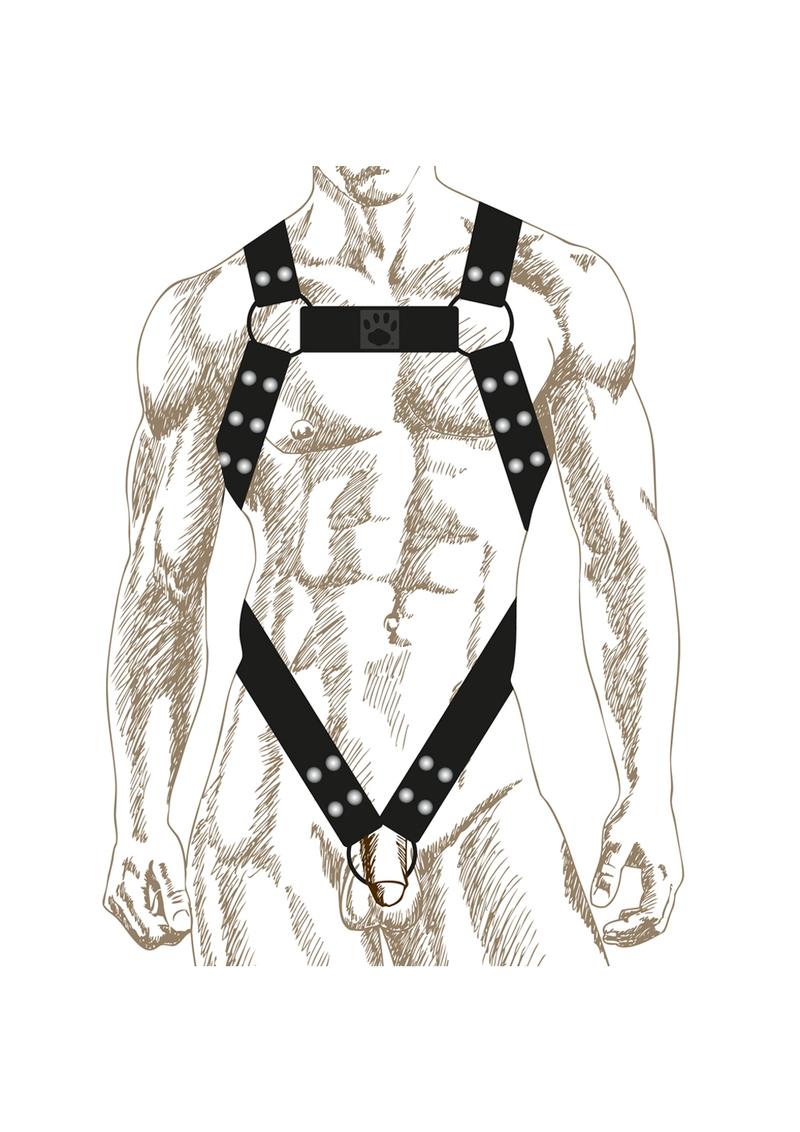 Prowler RED Butch Body Harness - Large - Black/Silver