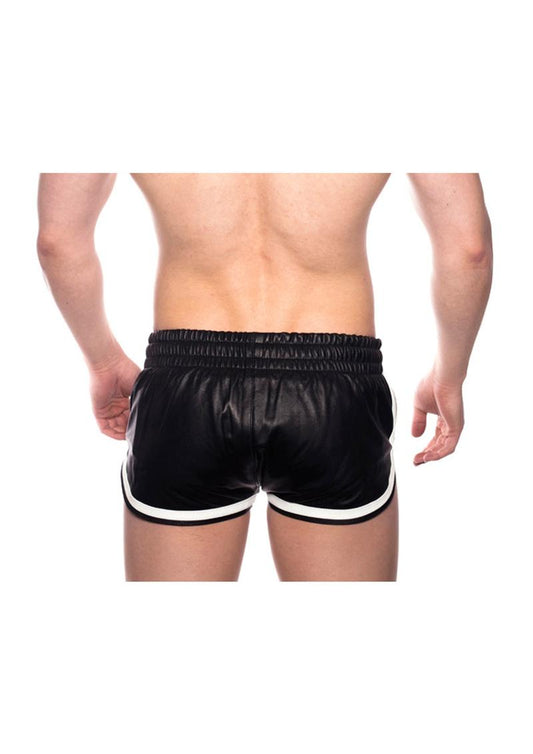 Prowler RED Leather Sport Shorts - Small - Black/White