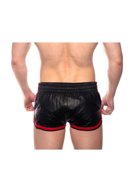 Prowler RED Leather Sport Shorts - XXLarge - Black/Red