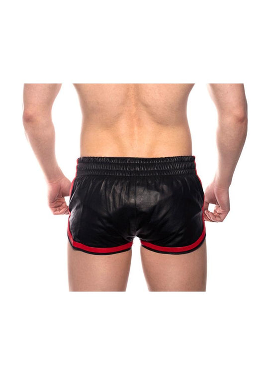 Prowler RED Leather Sport Shorts - XXXLarge - Black/Red