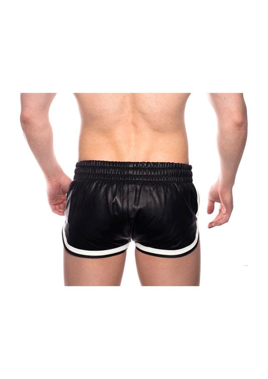 Prowler RED Leather Sport Shorts - XXXLarge - Black/White