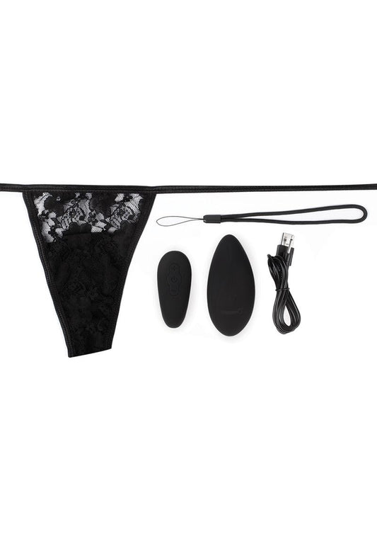 My Secret Premium Ergonomic Rechargeable Panty Vibe Set with Remote Control - Black