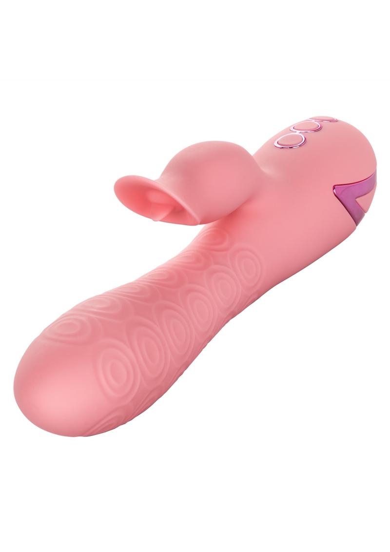 California Dreaming Pasadena Player Rechargeable Rotating Silicone Rabbit Vibrator - Pink