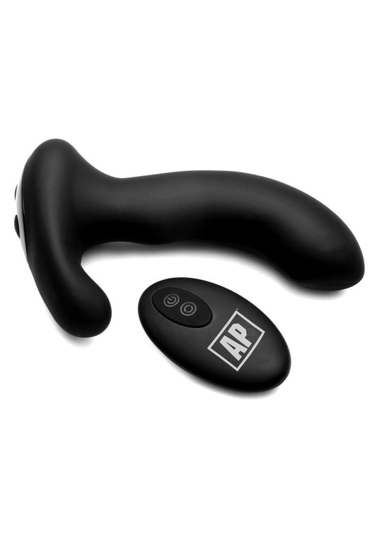 Alpha-Pro P-Massage Prostate Stimulator with Stroking Bead Tip and Remote Control - Black