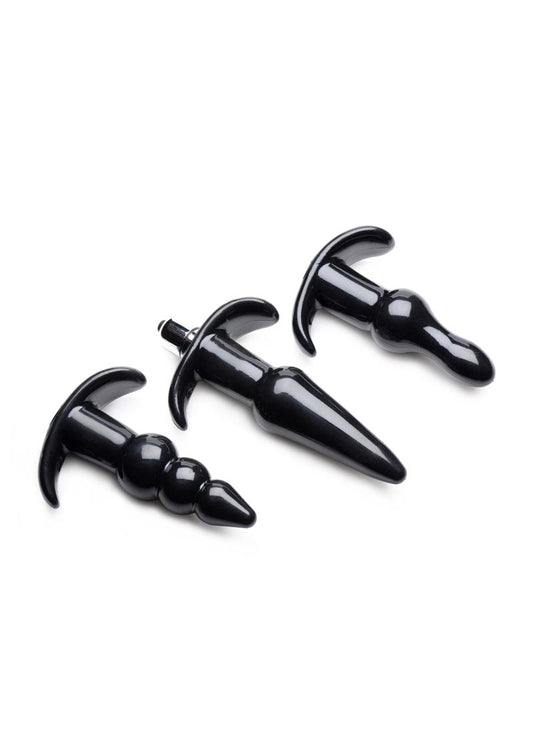 Frisky Thrill Trio Anal Plug Set - Black