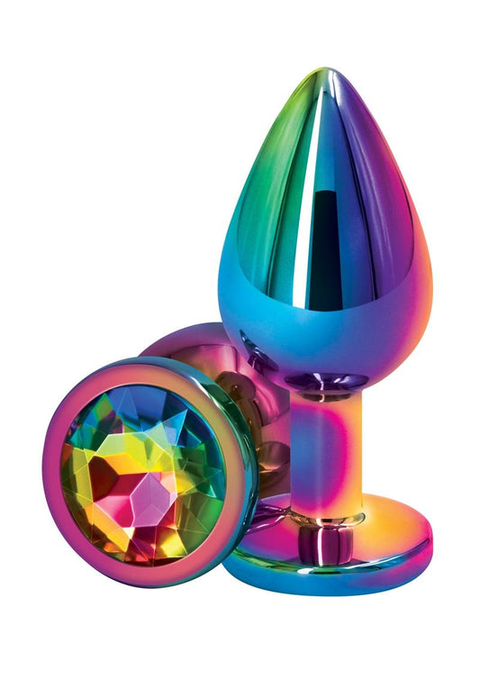 Rear Assets Multicolor Anal Plug - Med - Rainbow