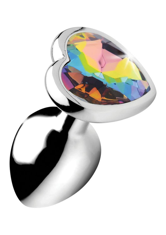 Booty Sparks Rainbow Prism Heart Anal Plug - Small